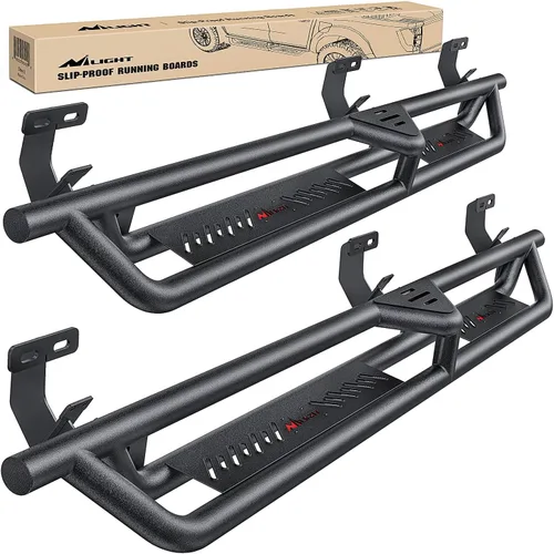 Miniatura 9 de Nilight Estribos para Wrangler JK 2007-2018 y Unlimited de 2 puertas, sistema de doble viga mejorado, escalón lateral, antideslizante, texturizado