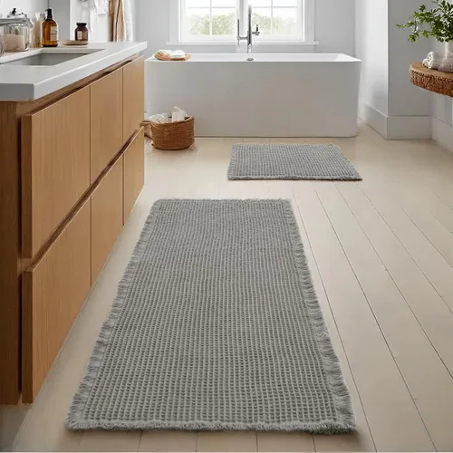 Miniatura 11 de JIUZHEN Tapete de Baño Mejorado con Diseño de Gofre Súper Absorbente Tapetes de Baño Antideslizantes Alfombras de Baño Lavables a Máquina de Secado