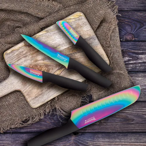 Miniatura 2 de Hampton Forge HMC01A656D Rainbow Titanium - Juego de cubiertos de 12 piezas - Multi Negro