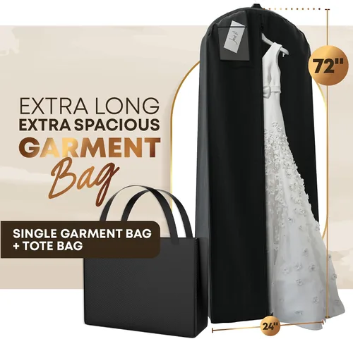 Miniatura 2 de Your Bags Bolsa de ropa para vestido de novia con bolsa a juego, bolsas de ropa para viajes, colgar ropa o almacenamiento, bolsa de vestido de novia