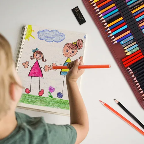 Miniatura 3 de Kit de lápices de dibujo y dibujo de 52 piezas, 24 lápices de colores para libros de colorear, lápiz de grafito y carbón, cuaderno de bocetos de 3