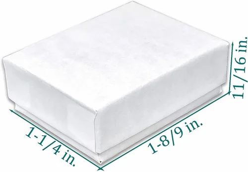 Miniatura 3 de TheDisplayGuys - Paquete de 25 cajas de cartón rellenas de algodón #10 para joyas, color blanco mate (1.9 x 1.3 x 0.7 pulgadas), para envío
