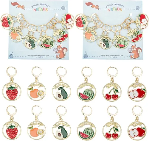 Miniatura 13 de NBEADS 10 marcadores de punto de pan, resina de ganchillo y aguacate, colgantes de puntada de ganchillo, dijes, bloqueo, regalo hecho a mano