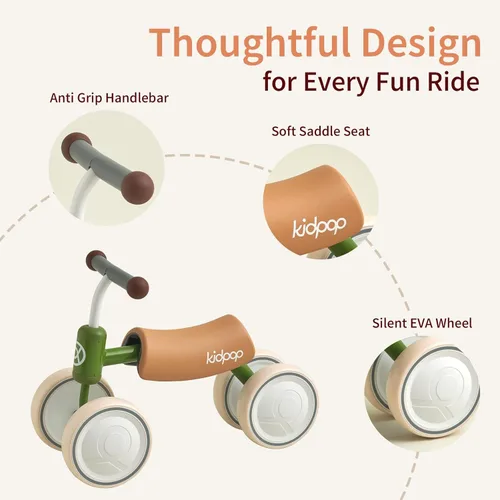 Miniatura 3 de kidpop Big BEE - Bicicleta de equilibrio para niños con vehículo de cuatro ruedas Morado