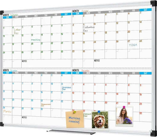 Miniatura 15 de XBoard Calendario de Pizarra Blanca de Borrado en Seco 36 X 24 Pulgadas - Calendario Combinado de Pizarra Blanca Mensual, Pizarra Blanca Magnética +