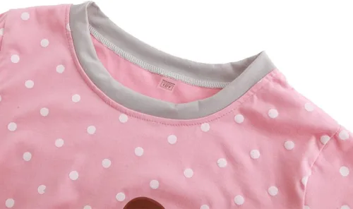 Miniatura 3 de MyFav Pijama para niñas jóvenes con bonito patrón de gato, pantalones cortos cómodos de algodón para dormir