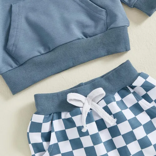 Miniatura 158 de Conjunto de ropa de otoño e invierno para bebé y niño, sudadera larga con capucha y pantalones para niños pequeños, 6, 12, 18, 24 meses, 2T