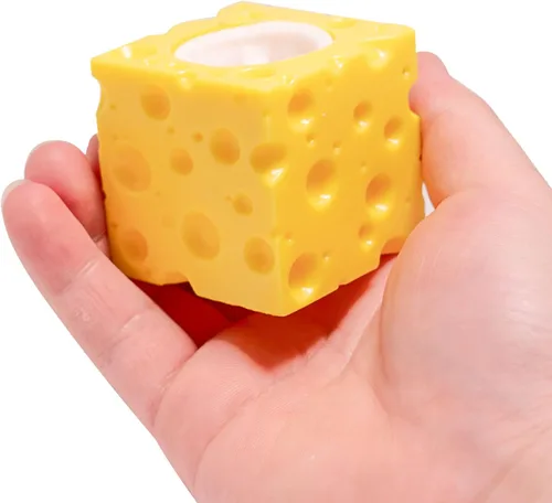 Miniatura 5 de Juguetes estrujables para el estrés, novedosos juguetes para apretar con queso, ratón, juguete para aliviar el estrés Blanco