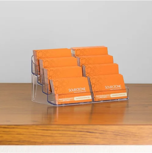 Miniatura 4 de Soporte de escritorio para tarjetas de presentación de bolsillo en acrílico transparente con 8 espacios Source One (BC-8P).