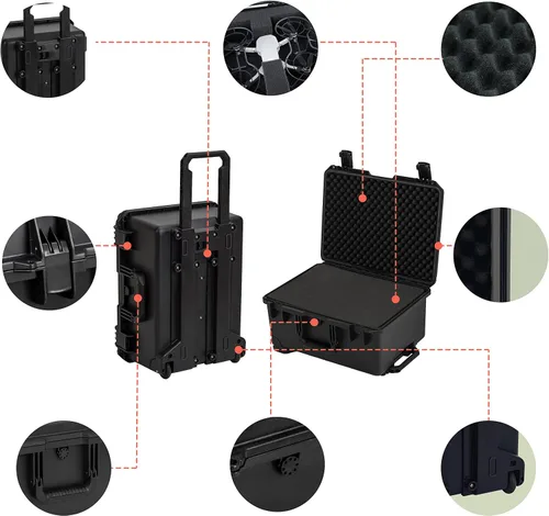 Miniatura 4 de MEIJIA Funda rígida portátil impermeable para todo tipo de clima, funda para cámara con espuma de ajuste personalizable, diseño ligero con mango