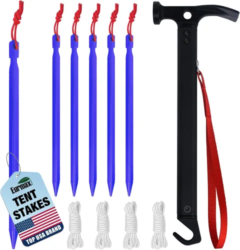 Miniatura 12 de Eurmax USA - Estacas galvanizadas, no se oxidan, para tienda de campaña familiar, toldos para tiendas emergentes, anclajes resistentes, paquete