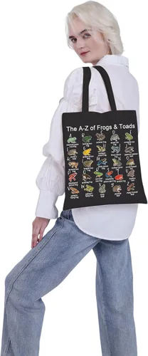 Miniatura 5 de VAMSII Bolso de mano con diseño de rana y sapo, bolsa estética para mujeres y niñas de la A-Z of Frogs & Toads