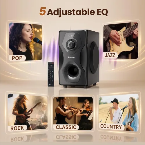 Miniatura 6 de Bobtot Sistema de sonido envolvente Altavoces de cine en casa - Subwoofer de 5.25 pulgadas, 700 vatios de potencia máxima 5.1/2.1 Sistema