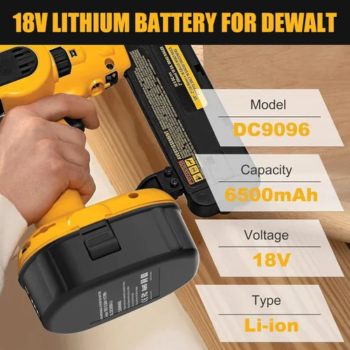 Miniatura 2 de ANTRobut Paquete de 2 baterías de litio de 6.5 Ah 18 V de repuesto para batería Dewalt de 18 V DC9099 DW9096 DW9098 DW9099 DW9095 DC9096