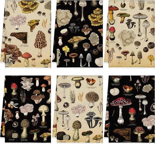 Miniatura 35 de Redbaker Juego de 6 toallas de cocina en blanco y negro con línea de arte abstracto, paños de cocina florales, paños de cocina modernos de mediados