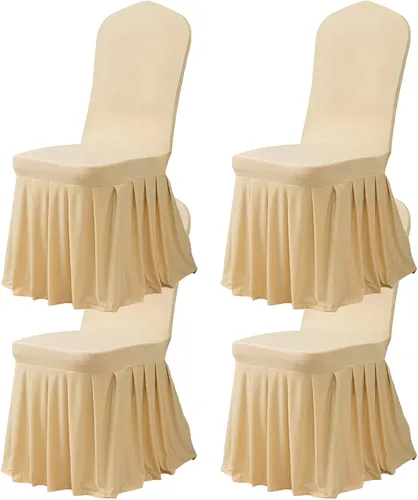 Miniatura 23 de Dimatic Juego de 2 fundas elásticas para sillas de comedor, fundas Parsons con falda, de elastano súper ajuste, funda protectora de asiento para Azul
