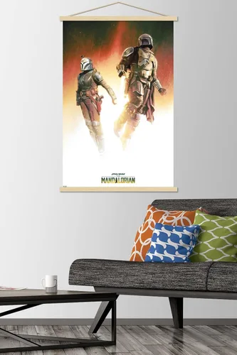 Miniatura 2 de Trends International Star Wars: The Mandalorian Season 3 - Póster de pared dúo, 22.37 x 34.00 pulgadas, paquete de impresión premium y colgador