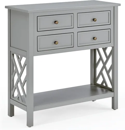 Miniatura 11 de Alaterre Furniture Coventry - Mesa consola de madera de 32 pulgadas de ancho con 4 cajones, color gris