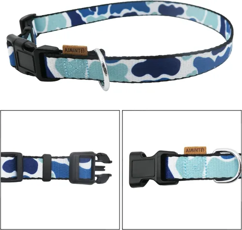 Miniatura 2 de Collar de perro, bonito patrón de camuflaje, collar suave y ajustable con hebilla de liberación rápida (S