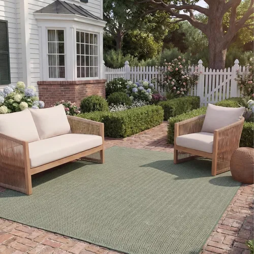 Miniatura 35 de SAFAVIEH Alfombra Lavable para Exteriores Colección Courtyard - Pasillo de 2'3" x 6'7", Azul Marino y Gris, No Desprende Pelusa y Fácil Limpieza