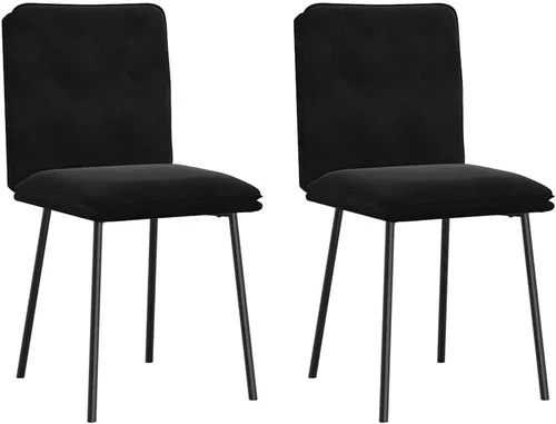 Miniatura 11 de Modern Velvet Dining Chairs Set of 4 Black Rectangular for Dining Room Kitchen Living Room Comfortable Sturdy Indoor Furniture Negro