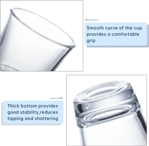 Miniatura 4 de BCnmviku Juego de vasos de chupito de 1.5 onzas con base pesada, vaso de chupito transparente (paquete de 10)