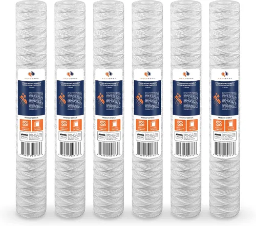 Miniatura 9 de Aquaboon Cartucho de repuesto de filtro de agua para heridas de cadena de 5 micrones, 20 x 2.5 para toda la casa, para filtración de agua de pozo