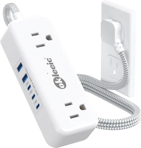 Miniatura 11 de Extensor de enchufe plano con cable de 12 pulgadas, protector contra sobretensiones, adaptador divisor de enchufe de extensión de enchufe plano, 12