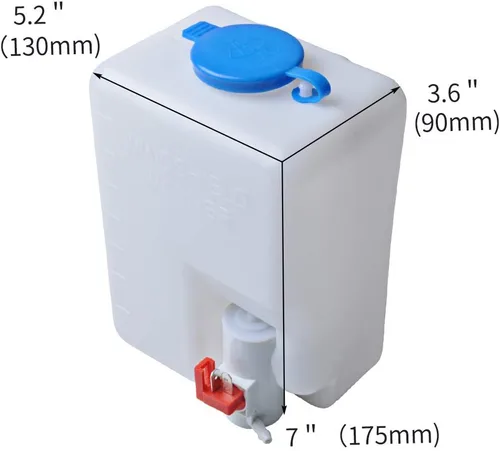 Miniatura 2 de OTUAYAUTO Botella Universal de Lavaparabrisas, Depósito de Fluido de Bomba Lavadora de 12V con Interruptor de Botón de Chorro para Tanque