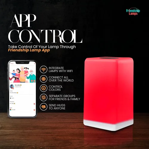 Miniatura 6 de Lámpara de Amistad FriendLi por Filimin - Requiere Suscripción Wi-Fi, Luz LED Táctil de Larga Distancia, Regalo para Mejor Amigo, Relación, Familia