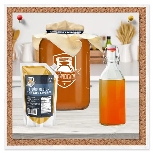 Miniatura 5 de Fermentaholics Jarabe de azúcar invertido líquido, ideal para fermentación, hornear, edulcorar, hacer dulces, helado, 20 onzas líquidas, seltzer