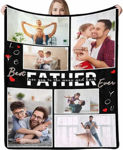 Miniatura 24 de Manta personalizada para papá abuelo, regalo de manta personalizada para el día del padre, manta personalizada con foto para papá, regalo