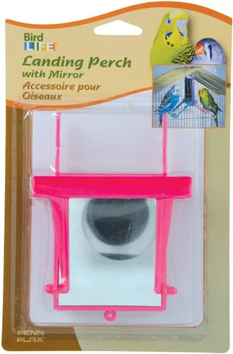 Miniatura 10 de Penn-Plax Bird Life Espejo de dos flores con campana, juguete interactivo para pájaros con espejos florales giratorios y campana colgante, accesorio