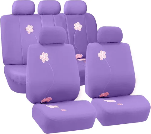 Miniatura 9 de FH Group Fundas de asiento de automóvil con bordado floral, ajuste universal, asiento trasero de banco dividido, funda de asiento lavable para SUV