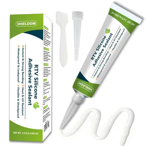 Miniatura 8 de SHIELDOM RTV Sellador Adhesivo de Silicona 100% Sellador de Silicona Masilla Multiusos Impermeable Adherencia Más Fuerte, Resistente al Encogimiento