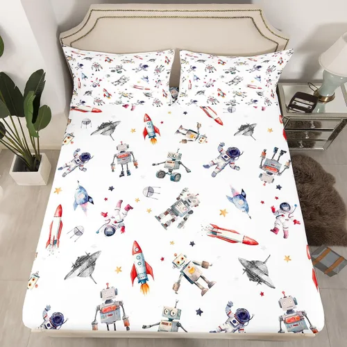 Miniatura 20 de Juego de sábanas bajeras para juegos tamaño individual, juego de ropa de cama con grafiti Lightning Strike para niños, adolescentes, decoración