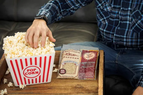 Miniatura 7 de Amish Country Popcorn Paquetes de palomitas de maíz de grano blanco mediano todo en uno, medidos previamente para máquinas de palomitas de maíz e