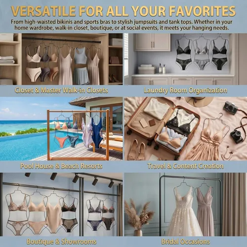 Miniatura 7 de Perchas de alambre para traje de baño, perchas de metal con forma de cuerpo (de mayor tamaño), perchas de metal para lencería de bikini, trajes