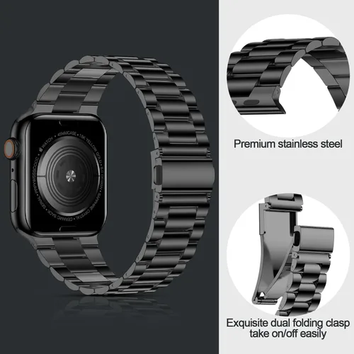 Miniatura 2 de iiteeology Correa ligera de acero inoxidable diseñada para Apple Watch Series 1-11, 42mm, 41mm, 40mm, 38mm, SE2 y SE3, reemplazo de correas iWatch