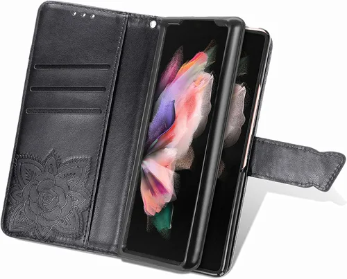 Miniatura 6 de Wallet Case for Samsung Galaxy Z Fold 5 Case Crystal Glitter Bling with Card Holder Stand Leather Flip Phone Case Diamond Butterfly Protective Case