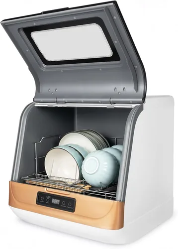 Miniatura 10 de Lavavajillas portátil para encimera, mini lavavajillas de 1.2 KW con 5 programas de lavado y cesta, rociador doble de 360°, capacidad para 2-6