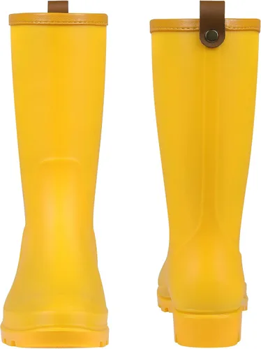 Miniatura 6 de Litfun Botas de lluvia de media pantorrilla para mujer, impermeables, ligeras, para jardín