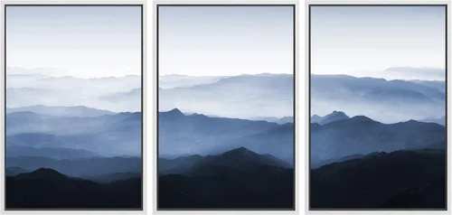 Miniatura 49 de SIGNWIN Lienzo enmarcado para pared, juego de arte tranquilo con reflejo de lago, acuarela, montaña y agua, ilustraciones modernas, arte abstracto
