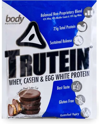 Miniatura 8 de Body Nutrition Trutein Polvo de Proteína Alto: 45% Suero, 45% Caseína, 10% Clara de Huevo, Sin Gluten, Bajo en Sodio, Polvo de Proteína de Suero