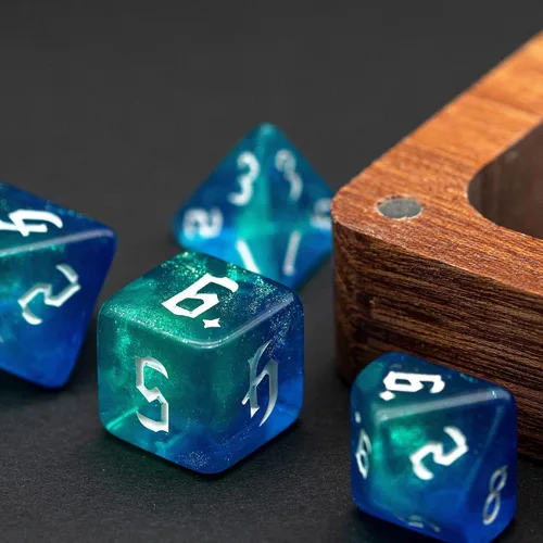 Miniatura 7 de 5 juegos de dados DND, juego de dados poliédricos (35 piezas) con bolsa de troquel de cuero, juego de troqueles D&D para juegos de mesa RPG