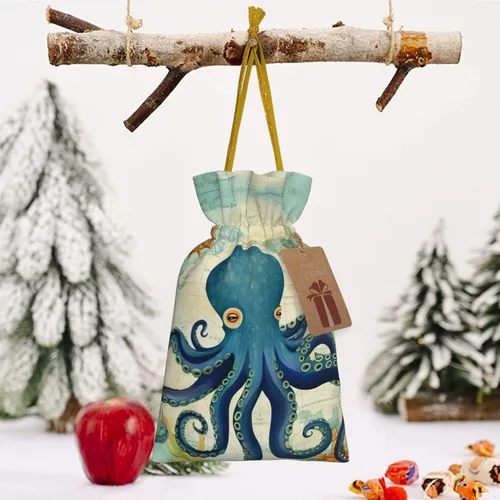 Miniatura 5 de Zelamiee Bolsas de regalo de arpillera con cordón de pulpo, perfectas para Pascua, día de San Valentín, festivales y fiestas, 8.3 x 11.8 pulgadas