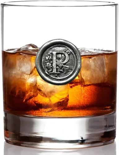 Miniatura 3 de English Pewter Company - Vaso de whisky de 11 onzas con inicial de monograma, regalos únicos para hombres, regalos personalizados con tu elección