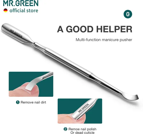 Miniatura 5 de MR.GREEN Tijeras para Cutículas y Manicura Tijeras de Cutículas y Recortadores Eliminador de Piel Muerta Cortadores de Acero Inoxidable Herramienta