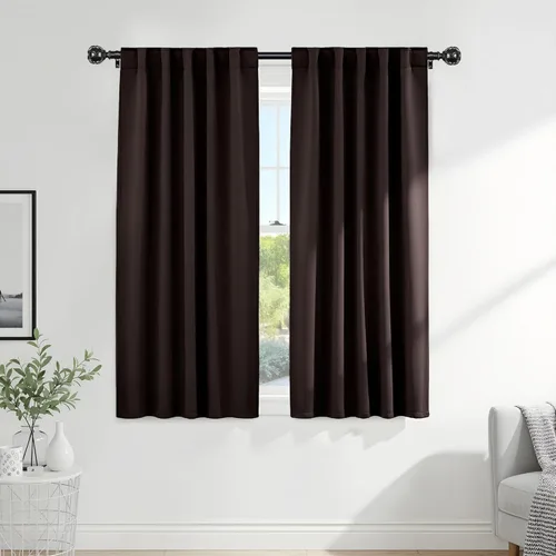 Miniatura 68 de PONY DANCE Cortinas cortas con aislamiento térmico para ventana pequeña, para guardería, baño, cocina, lavandería, caravana, sótano, 29 pulgadas