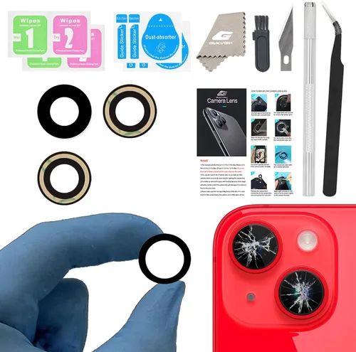 Miniatura 8 de Fundas de lente de cámara de repuesto para iPhone 13 Pro y 13Pro Max, repuesto de vidrio Len con adhesivo de doble cara y kit de herramientas